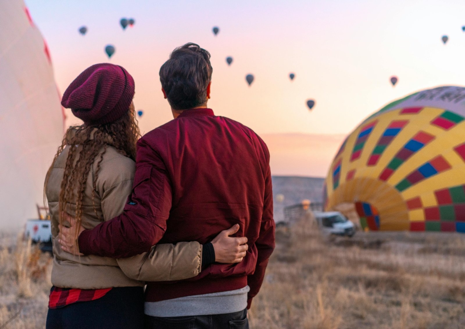 Hot-air balloon flight above the Marrakech countryside